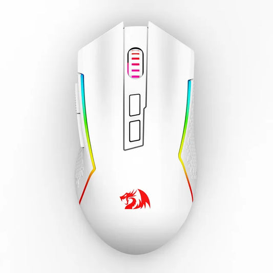 M693 Wireless/Wired BT & 2.4G Bluetooth Gaming 8000 DPI Mouse 3-Mode Connection RGB Backlight for Pc/Mac/Laptop， White