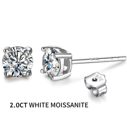 2CT Moissanite Stud Earrings